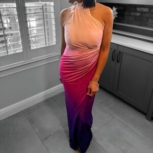 Purple Ombre Slit Dress